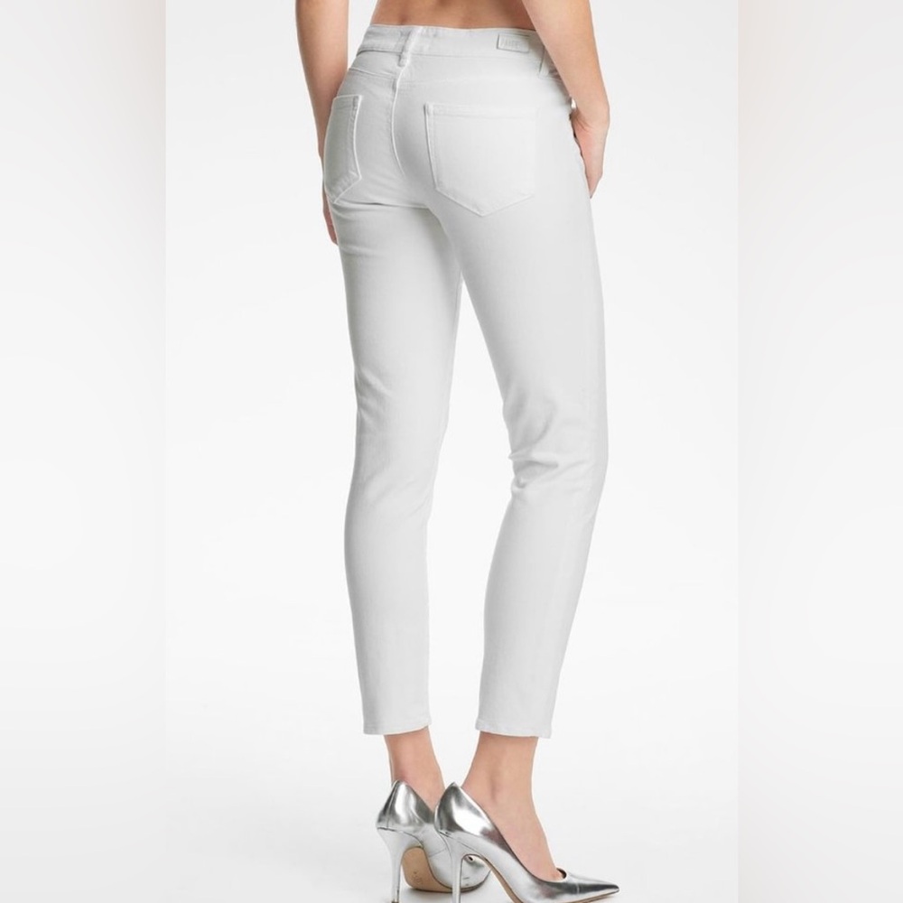 PAIGE Kylie Crop White Cuffed Raw Hem Jeans